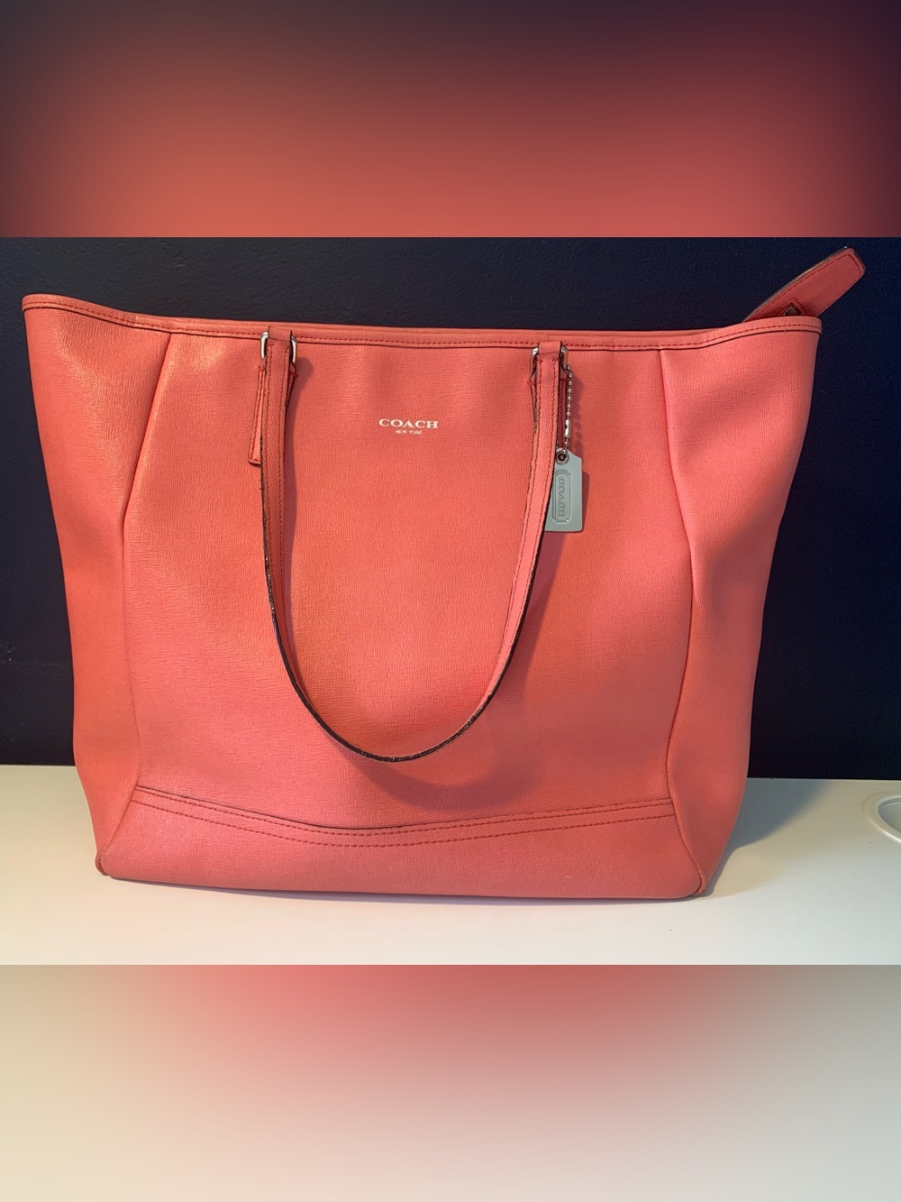 Coach | City Coral Leather Tote 23821
